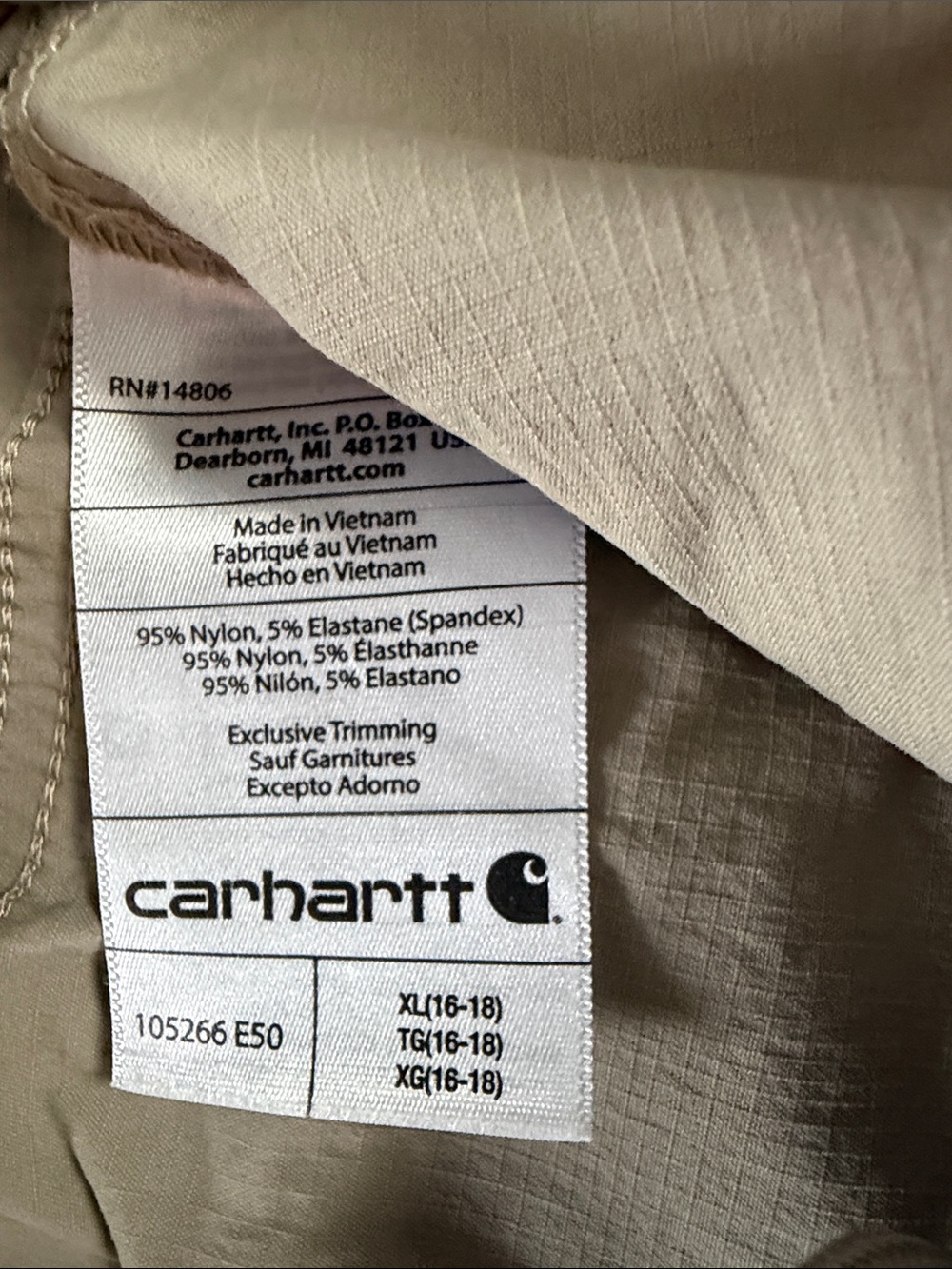Women’s Carhartt rip stop shorts khaki - Picture 3 of 7